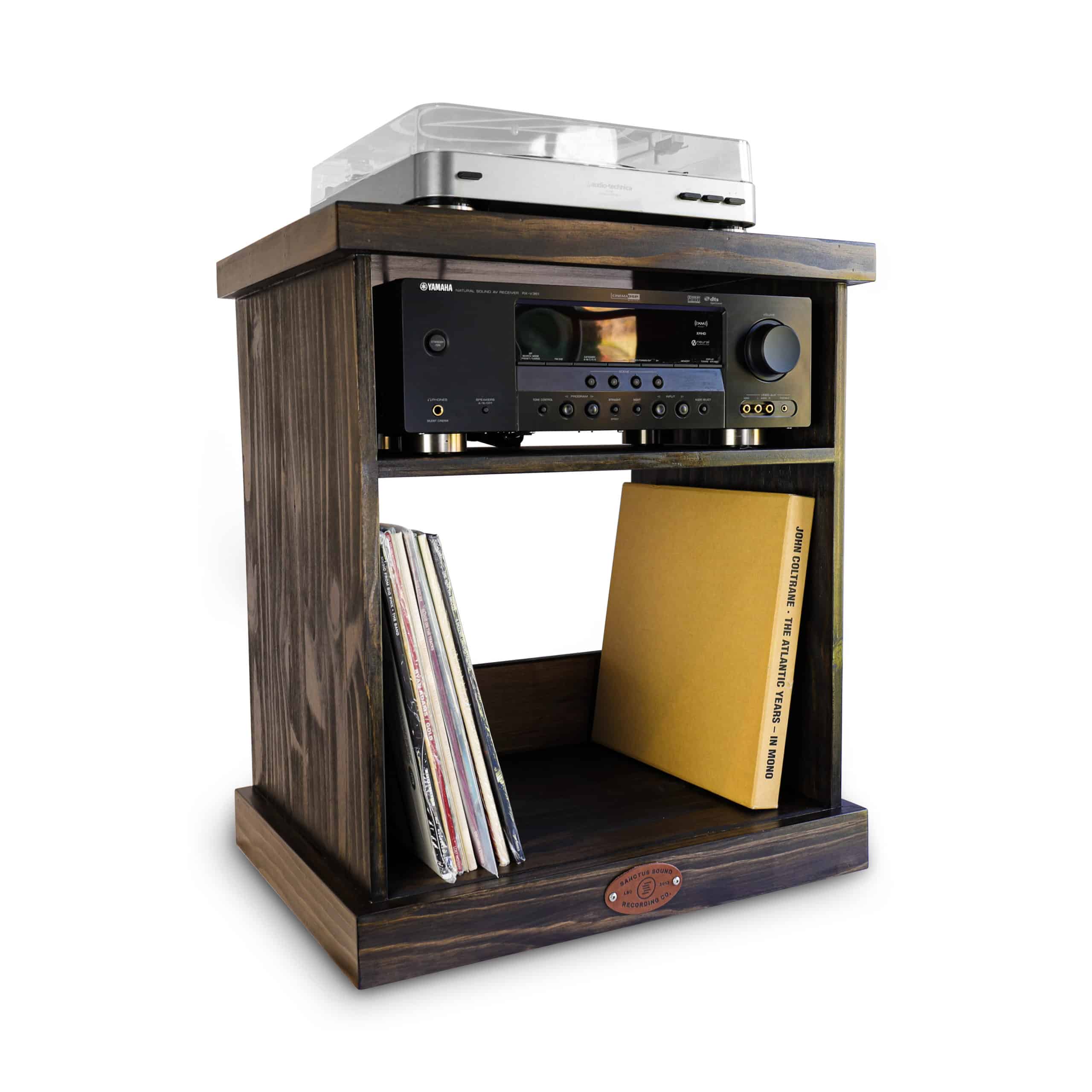 Record Player Console with LP Vinyl Storage - Sanctus Sound